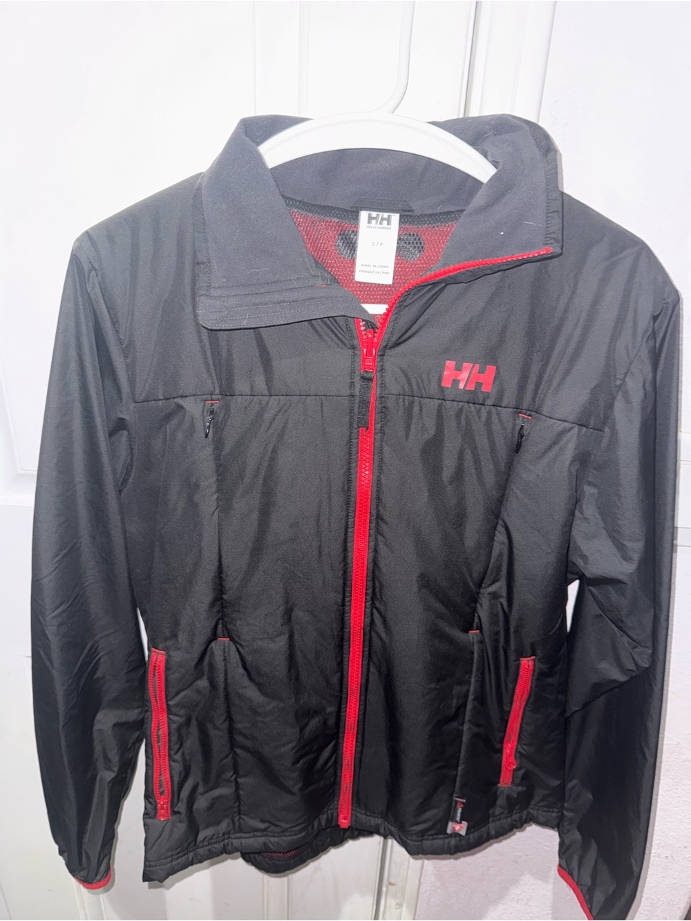 Helly Hansen H2O Flow Black Jacket with Red Trim and Zippers